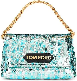 TOM FORD Sequins Label Mini Chain Bag in Green