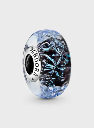Wavy Dark Blue Murano Glass Ocean Charm