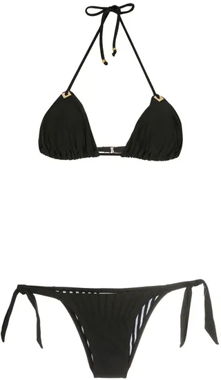 Textured Triangle Bikini Set