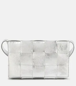Cassette leather shoulder bag