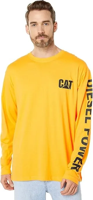 Caterpillar Diesel Power Long Sleeve Tee (Yellow) Men's T Shirt