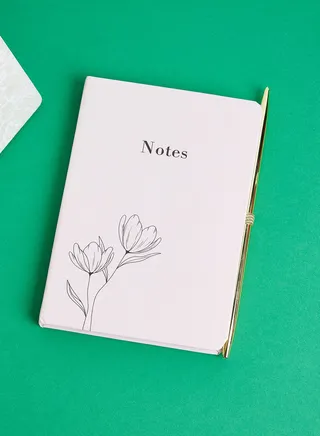 A6 Hardcover Notebook With Metallic Pen