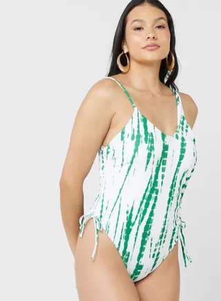 Printed One Shoulder Swimsuit