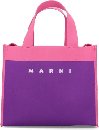 Logo Detailed Small Knitted Tote Bag