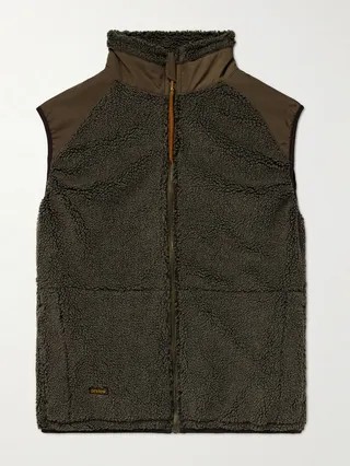 Boa Cotton Corduroy-Trimmed Fleece Gilet