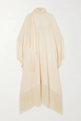 Taller Marmo - + Net Sustain Mrs. Ross Fringed Crepe Kaftan - Ivory