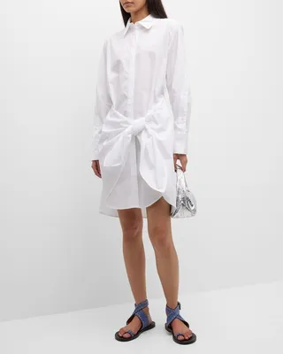Charlotte Tie-Waist Mini Shirtdress