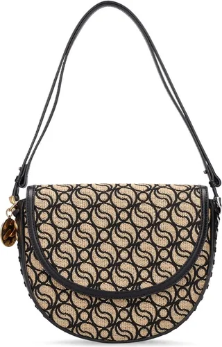 Medium flap canvas shoulder bag