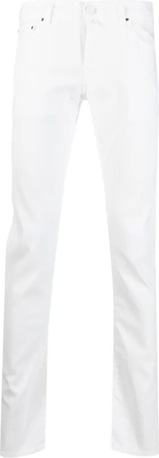 Contrast-Pocket Tapered-Leg Jeans