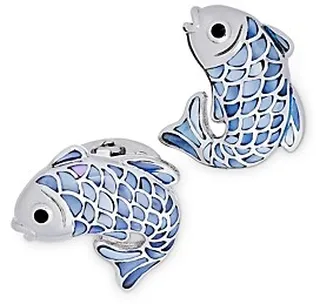 Jan Leslie Sterling Silver & Mother-of-Pearl Koi Fish Cufflinks