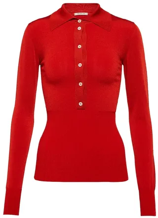 Knit polo shirt