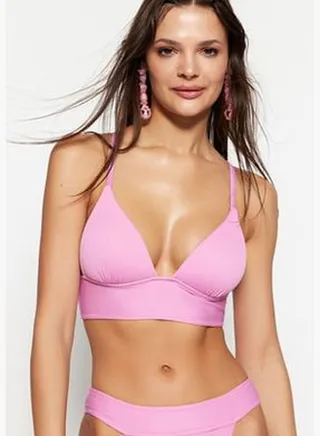 Purple Triangle Push Up Textured Bikini Top TBESS21BU0010