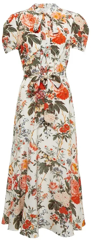 Morrell floral crepe de chine midi dress