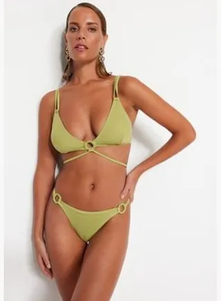 Green Accessorized Regular Leg Bikini Bottoms TBESS23BA00031