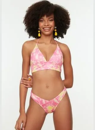 Batik Patterned V-Cut Bikini Bottoms TBESS22BA0024
