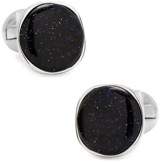 Round Galaxy Sterling Silver Cufflinks