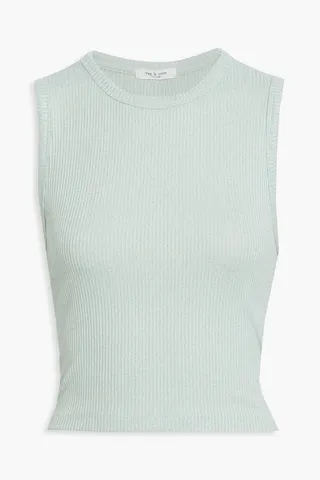 The Knit cropped ribbed-knit tank