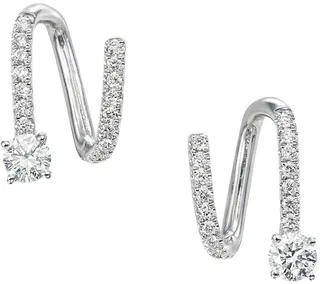 18kt White Gold Diamond Spiral Earrings