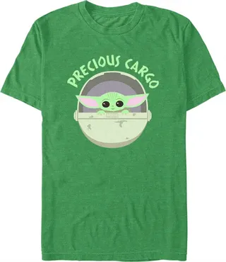Men's Star Wars: The Mandalorian Grogu Precious Cargo T-Shirt - Kelly Heather - 2X Large