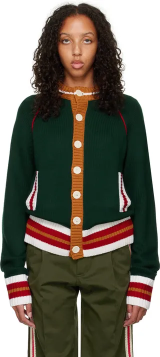 Wales Bonner SSENSE Exclusive Green Artist Cardigan