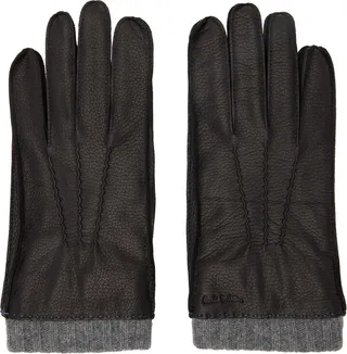 Paul Smith Black Deerskin Gloves