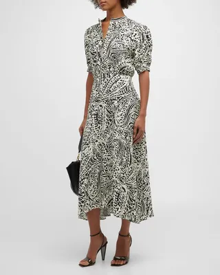 Katia Printed Short Sleeve Maxi Dress