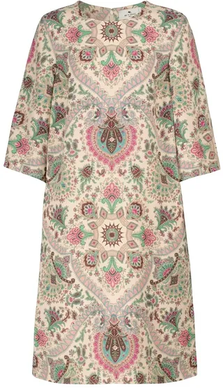 Paisley stretch-cady midi dress