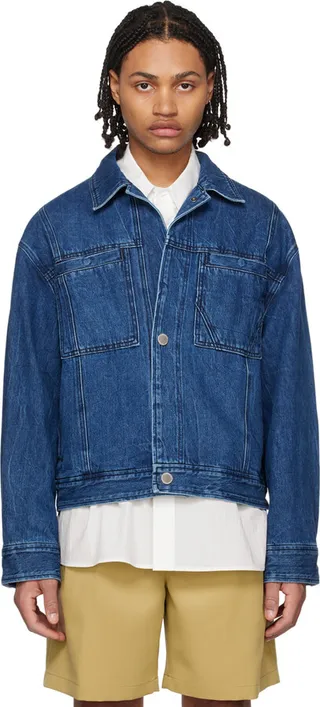 Solid Homme Blue Trucker Denim Jacket