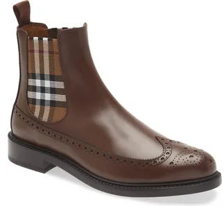 Tanner Check Brogued Chelsea Boot