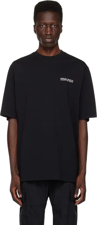 Marcelo Burlon County of Milan Black Tempera Cross Over T-Shirt