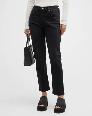 Riley Long High-Rise Slim Straight Jeans