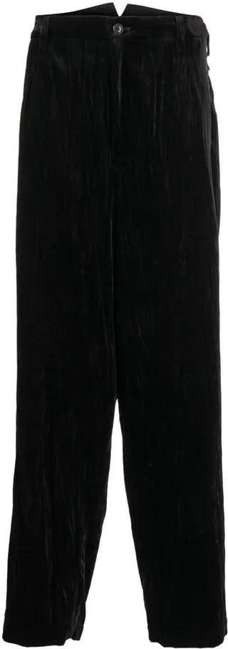 Straight-Leg Velvet Trousers