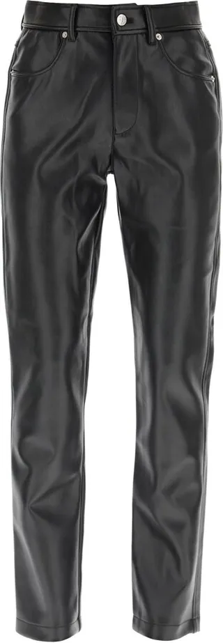Straight-leg Faux Leather Pants