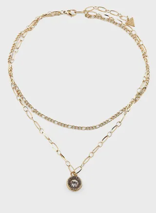 Double Chain Solitaire Necklace