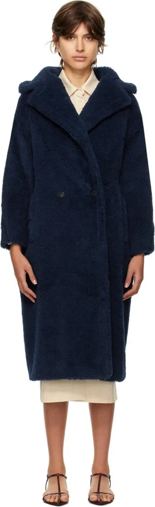 Max Mara Blue Teddy Bear Icon Coat