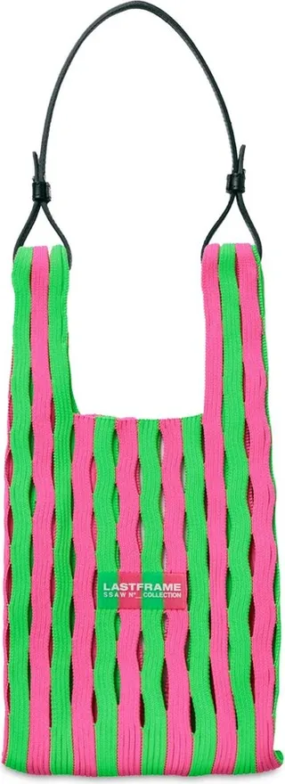Small striped mesh market bag