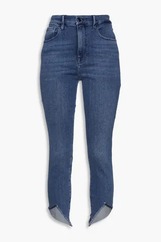 Good Waist cropped faded high-rise skinny jeans