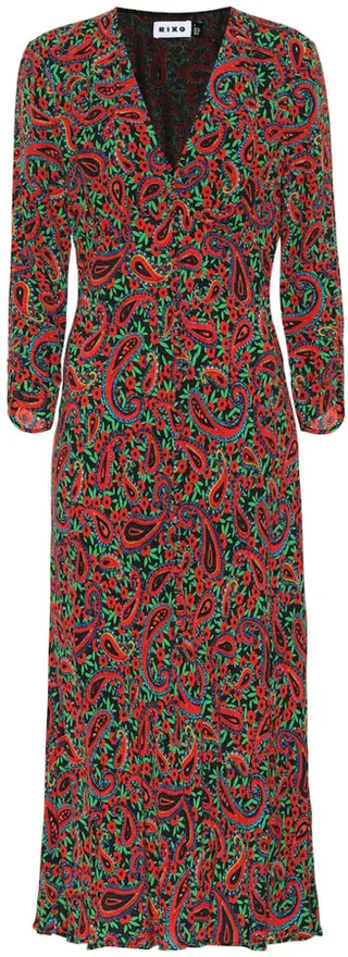 Katie printed crepe midi dress
