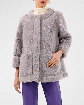Reversible Curly Lamb Shearling Jacket