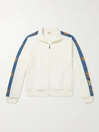 Webbing-Trimmed Jersey Track Jacket