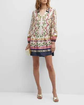 Jas Printed Long-Sleeve Dress