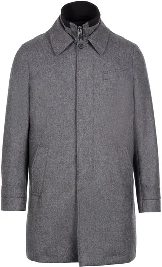 Down-Lined Wool Coat