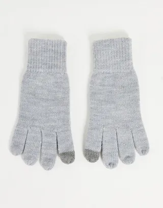 Topman knit gloves in light gray - Lgray