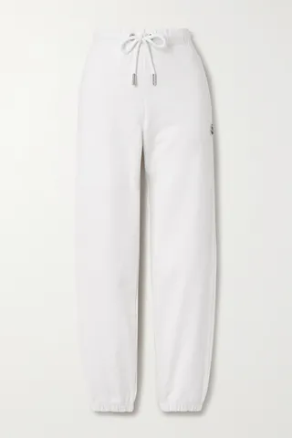 Moncler - Tapered Cotton-jersey Track Pants - White