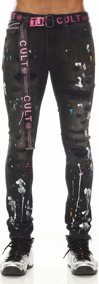 Cult of Individuality Punk Super Skinny Jeans - Caviar