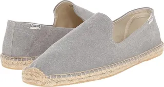 Soludos Smoking Slipper (Washed Canvas Light Gray) Men's Slippers