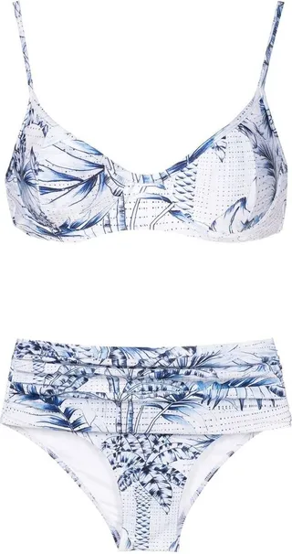 Palm-Tree Print Bikini Bottoms