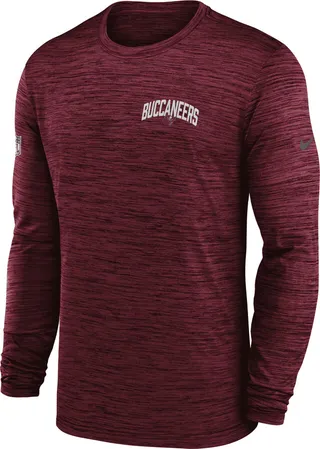 Nike Men's Dri-FIT Velocity Athletic Stack (NFL Tampa Bay Buccaneers) Long-Sleeve T-Shirt in Red