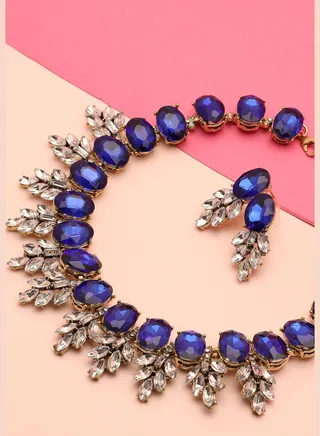 Gold Plated Designer Stone Necklace and Earring Set