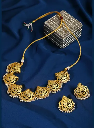 Gold-Plated Beaded Necklace Set